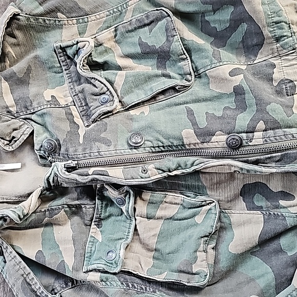 FREE PEOPLE Seize The Day Green Camo Utility Jacket Small - Picture 7 of 9